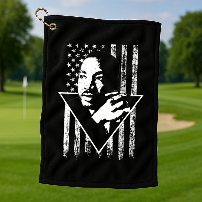 Martin Luther King Jr Distressed USA Flag Golf Towel