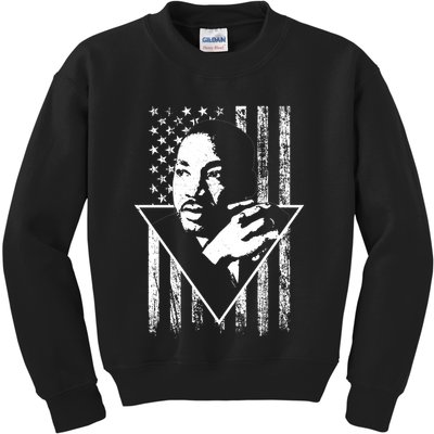 Martin Luther King Jr Distressed USA Flag Kids Sweatshirt