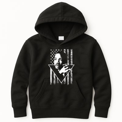 Martin Luther King Jr Distressed USA Flag Kids Hoodie