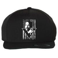 Martin Luther King Jr Distressed USA Flag Wool Snapback Cap