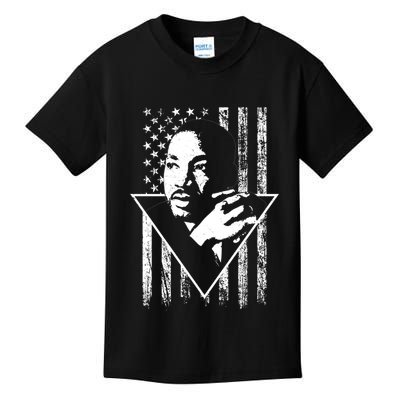 Martin Luther King Jr Distressed USA Flag Kids T-Shirt