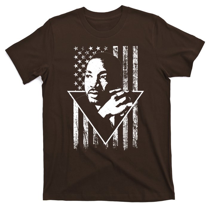 Martin Luther King Jr Distressed USA Flag T-Shirt