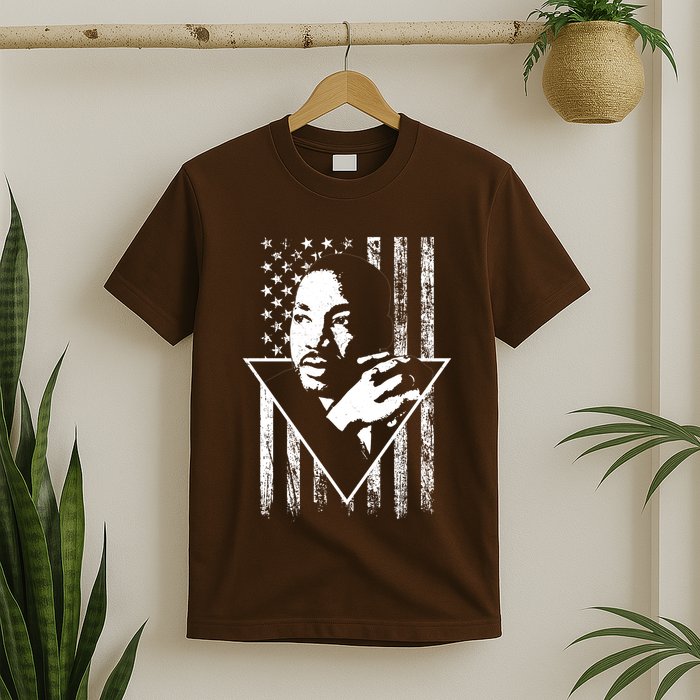 Martin Luther King Jr Distressed USA Flag T-Shirt