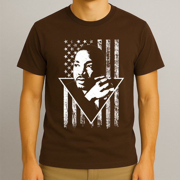 Martin Luther King Jr Distressed USA Flag T-Shirt