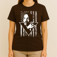 Martin Luther King Jr Distressed USA Flag T-Shirt