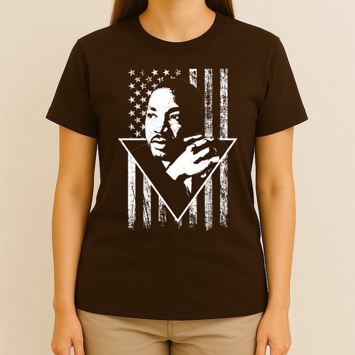 Martin Luther King Jr Distressed USA Flag T-Shirt