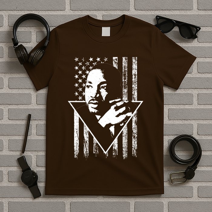 Martin Luther King Jr Distressed USA Flag T-Shirt