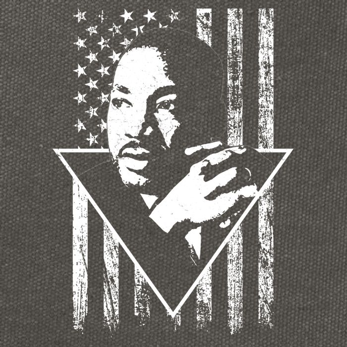 Martin Luther King Jr Distressed USA Flag Cotton Canvas Backpack