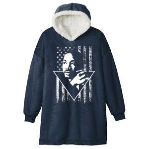 Martin Luther King Jr Distressed USA Flag Hooded Wearable Blanket