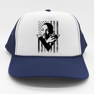 Martin Luther King Jr Distressed USA Flag Trucker Hat