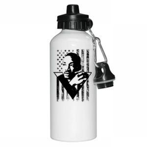 Martin Luther King Jr Distressed USA Flag Aluminum Water Bottle