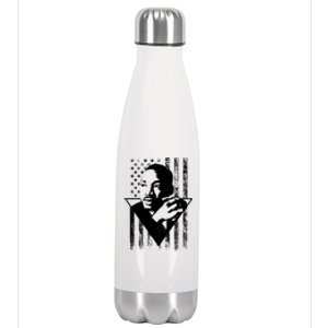 Martin Luther King Jr Distressed USA Flag Stainless Steel Insulated Water Bottle