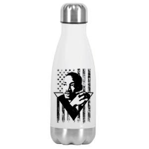 Martin Luther King Jr Distressed USA Flag Stainless Steel Insulated Water Bottle