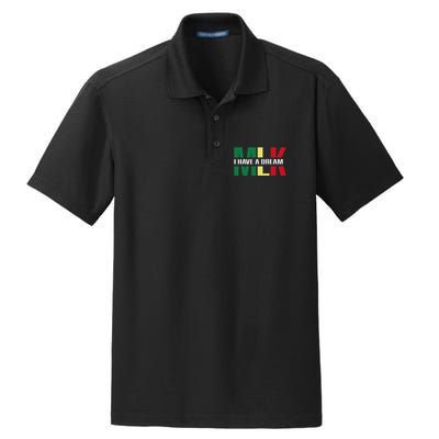 Martin Luther King Jr. Day I Have A Dream Mlk Day Colorful Dry Zone Grid Polo