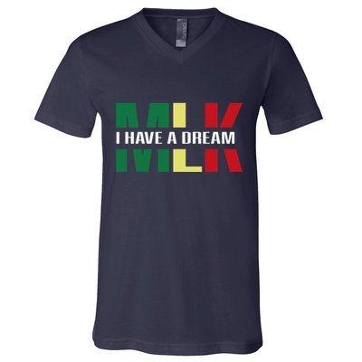 Martin Luther King Jr. Day I Have A Dream Mlk Day Colorful V-Neck T-Shirt