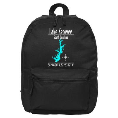 Modern Lake Keowee South Carolina 16 in Basic Backpack