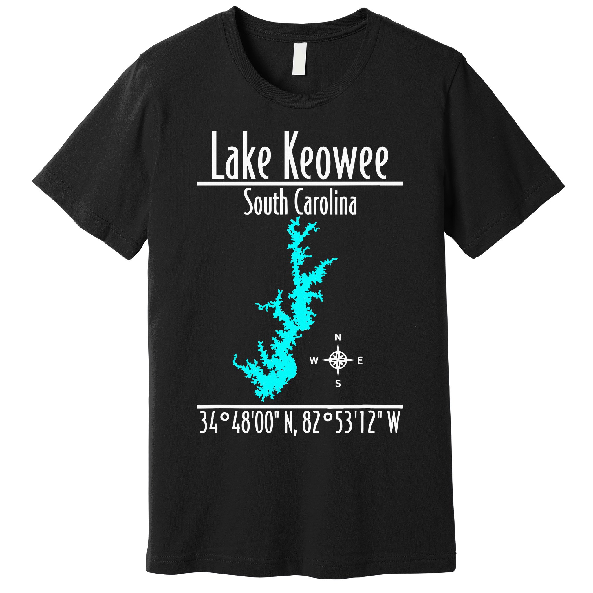 Modern Lake Keowee South Carolina Premium T-Shirt
