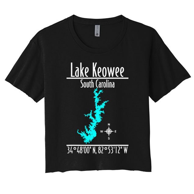Modern Lake Keowee South Carolina Women's Crop Top Tee