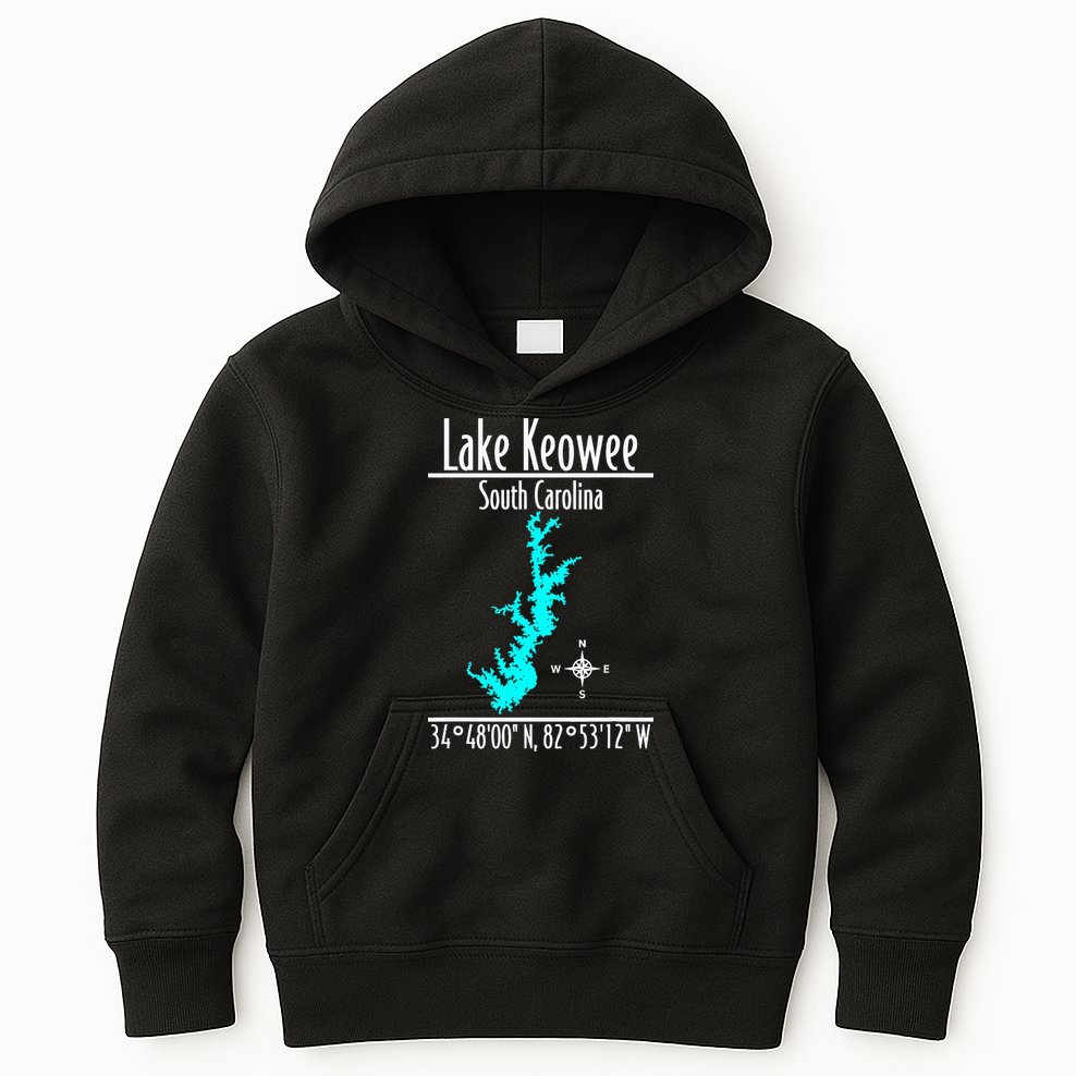 Modern Lake Keowee South Carolina Kids Hoodie