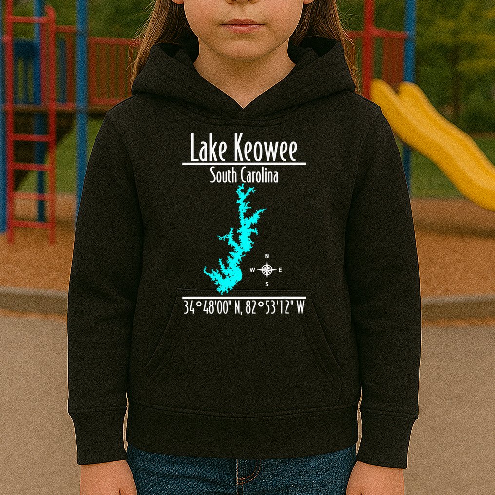 Modern Lake Keowee South Carolina Kids Hoodie