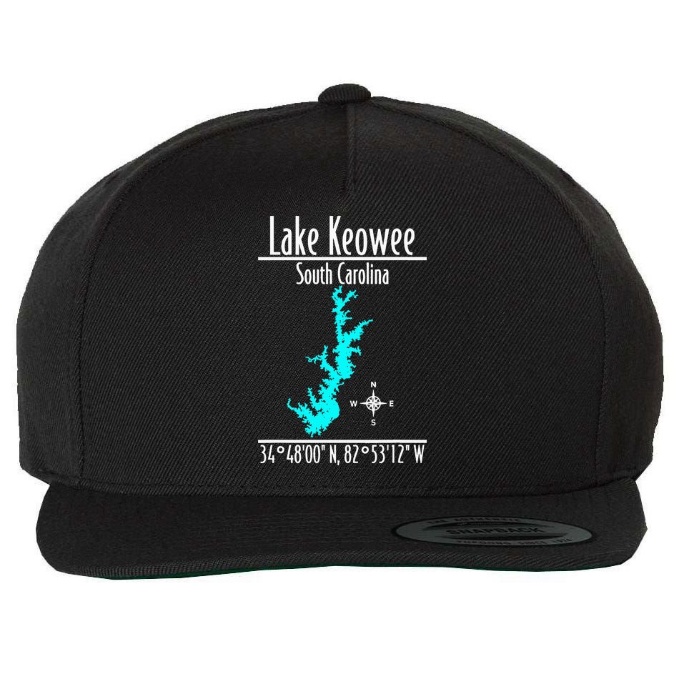 Modern Lake Keowee South Carolina Wool Snapback Cap