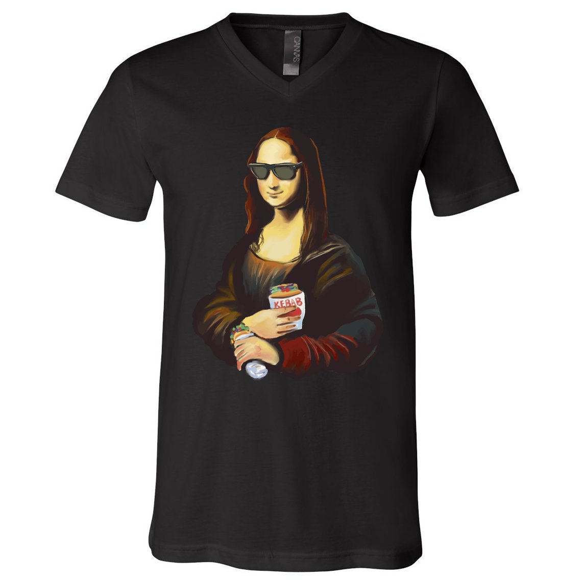 Mona Lisa Kebab V-Neck T-Shirt