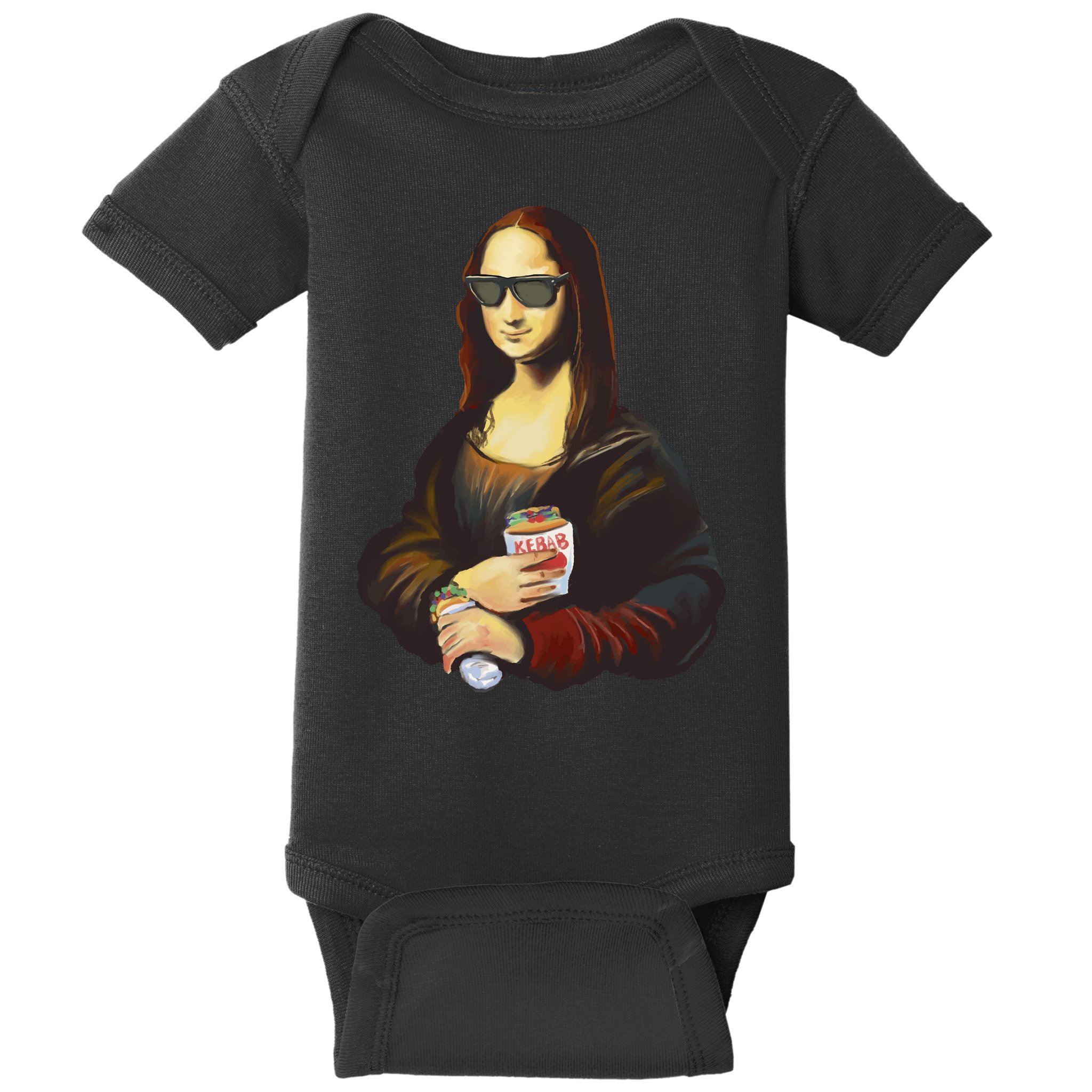 Mona Lisa Kebab Baby Bodysuit