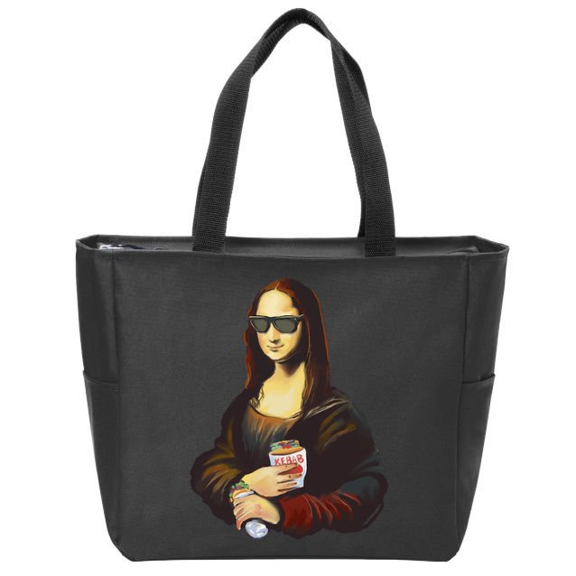 Mona Lisa Kebab Zip Tote Bag