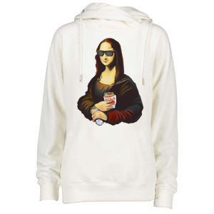 Mona Lisa Kebab Womens Funnel Neck Pullover Hood