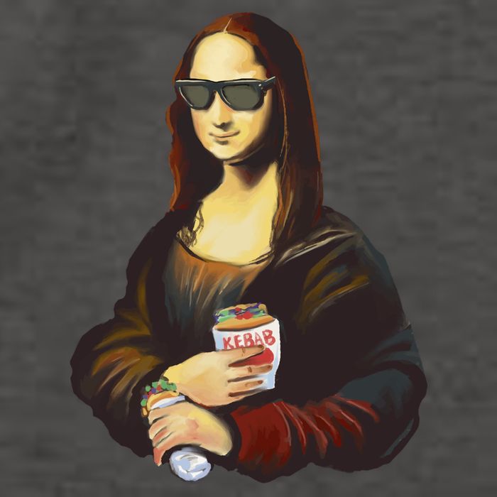 Mona Lisa Kebab Vector Backpack