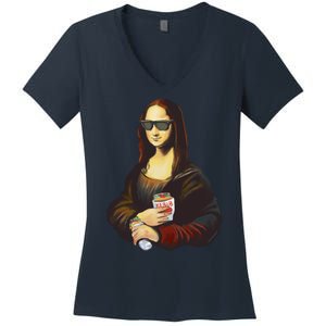 Mona Lisa Kebab Women's V-Neck T-Shirt