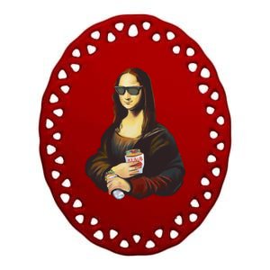 Mona Lisa Kebab Ceramic Oval Ornament