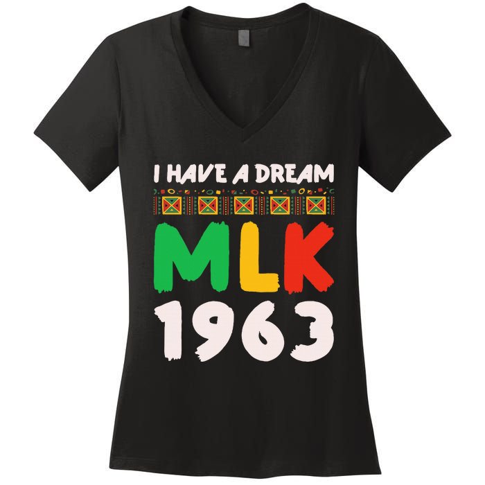 Martin Luther King Jr Mlk Day Black History Women's V-Neck T-Shirt