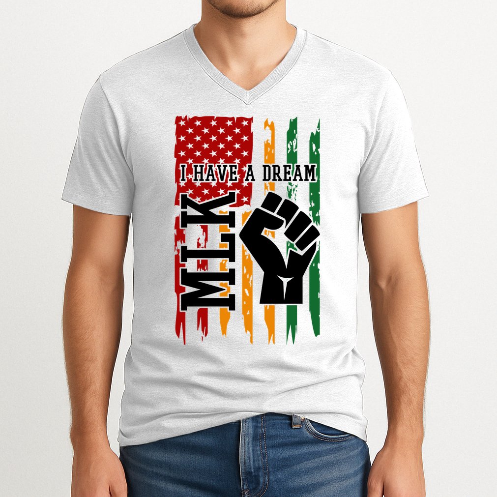 Martin Luther King I Have A Dream African American V-Neck T-Shirt
