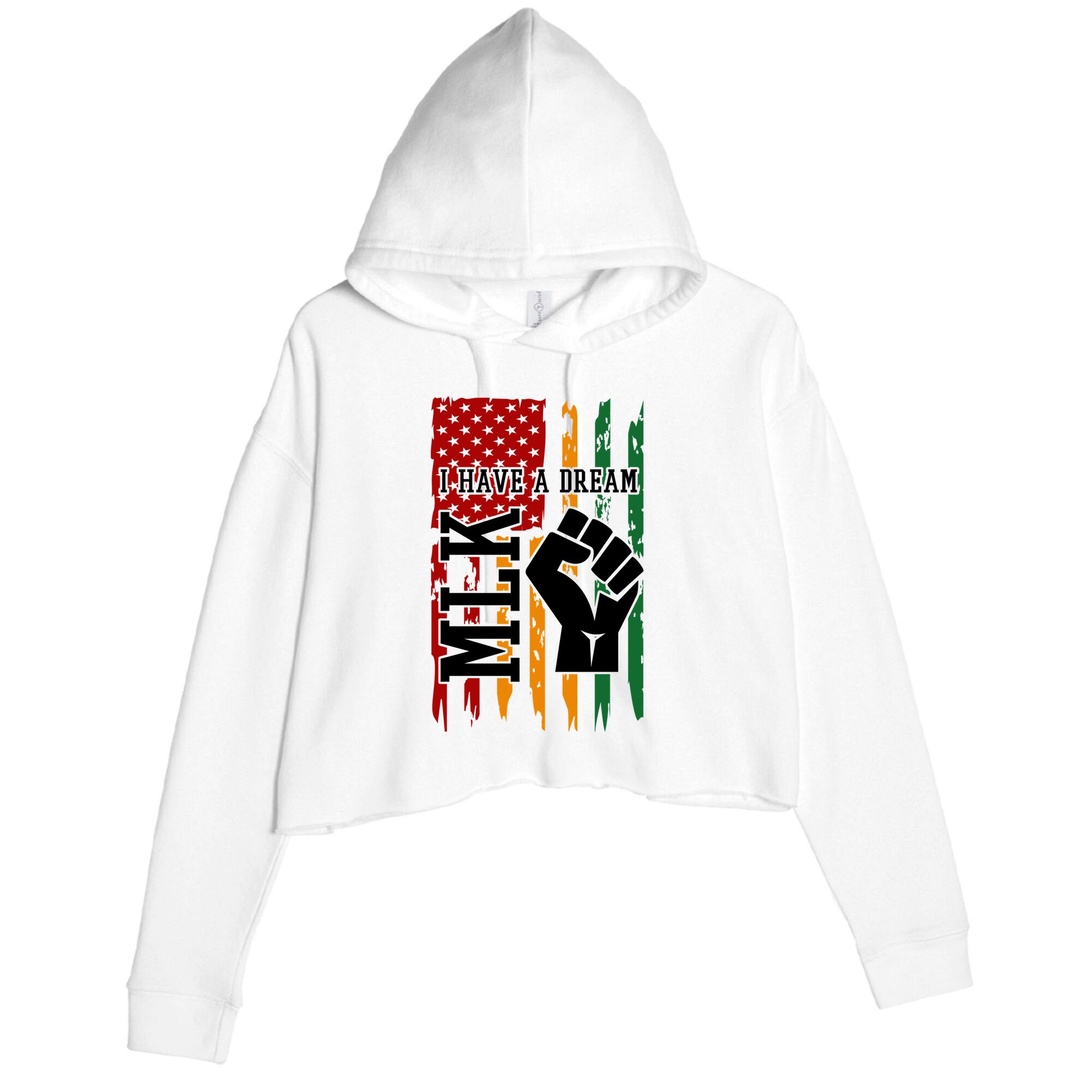 Martin Luther King I Have A Dream African American Crop Fleece Hoodie