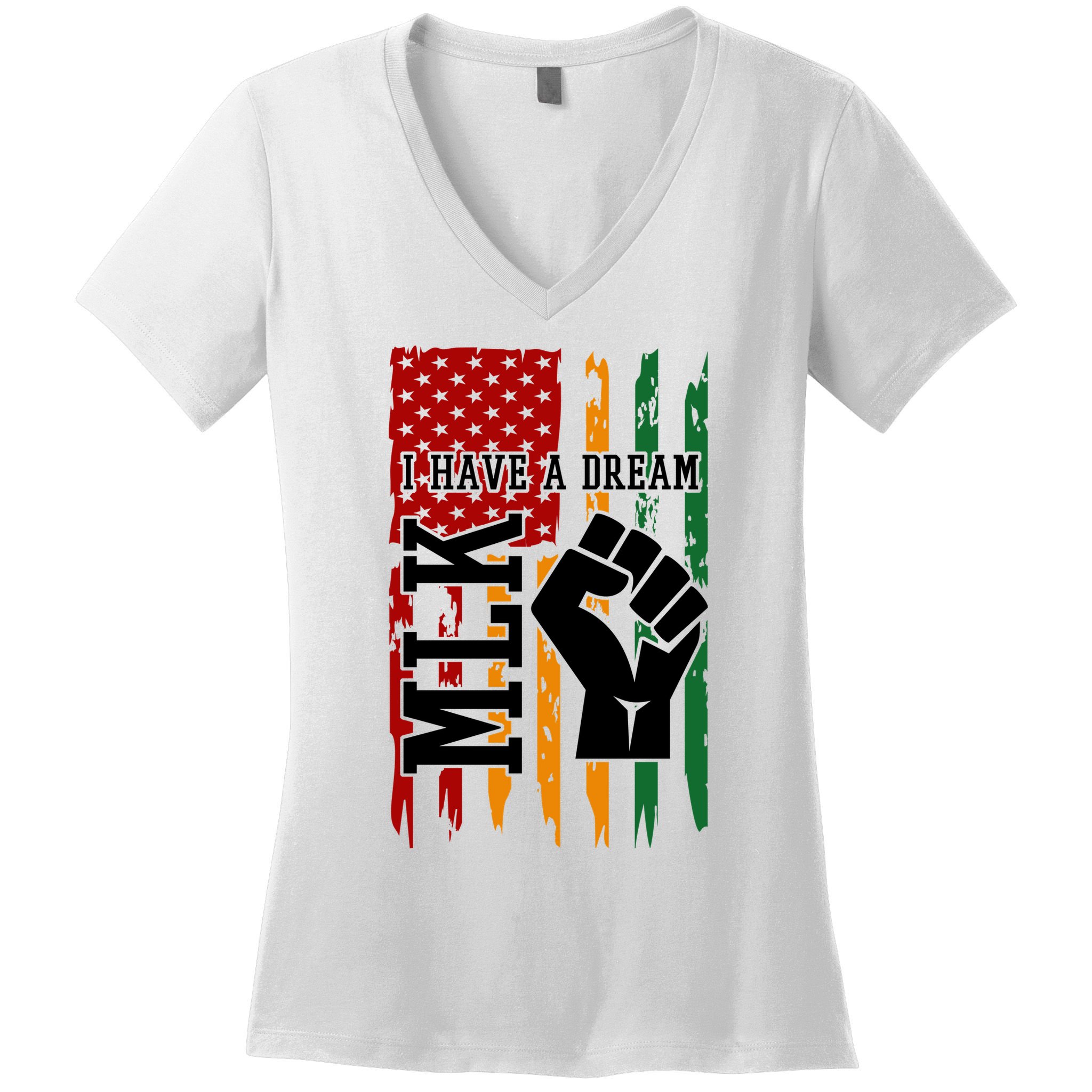 Martin Luther King I Have A Dream African American Women's V-Neck T-Shirt