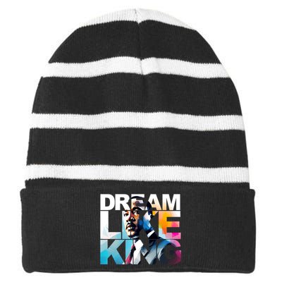 Martin Luther King Day Mlk I Have A Dream Striped Beanie with Solid Band