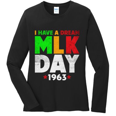 Martin Luther King Jr. Day I Have A Dream Mlk Day Colorful Ladies Long Sleeve Shirt