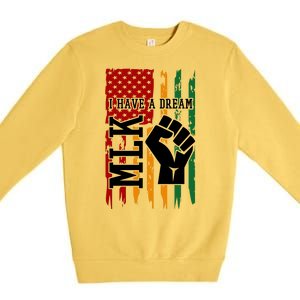 Martin Luther King Jr. Day Mlk American Flag Premium Crewneck Sweatshirt