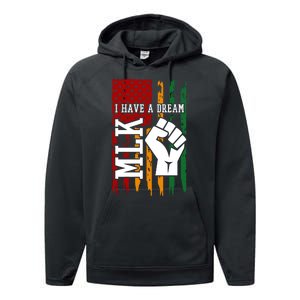 Martin Luther King Jr. Day Mlk American Flag Performance Fleece Hoodie