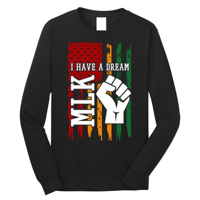 Martin Luther King Jr. Day Mlk American Flag Long Sleeve Shirt