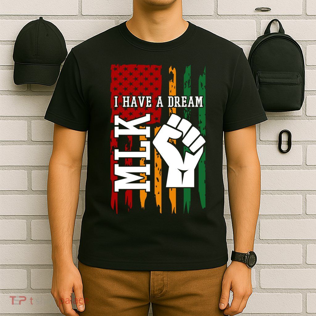 Martin Luther King Jr. Day Mlk American Flag T-Shirt