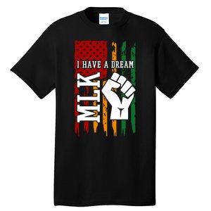 Martin Luther King Jr. Day Mlk American Flag Tall T-Shirt