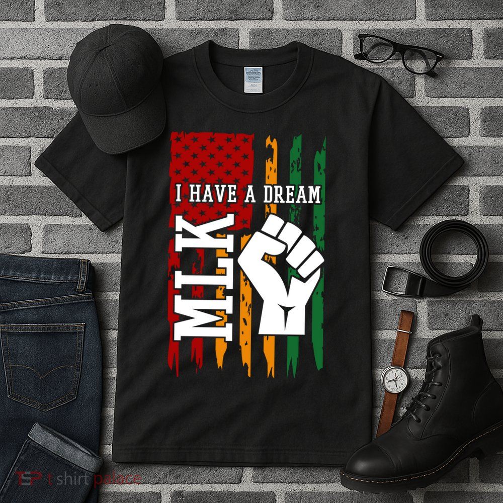 Martin Luther King Jr. Day Mlk American Flag Tall T-Shirt