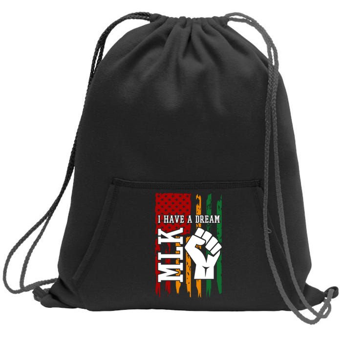 Martin Luther King Jr. Day Mlk American Flag Sweatshirt Cinch Pack Bag