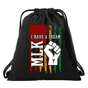 Martin Luther King Jr. Day Mlk American Flag Drawstring Bag