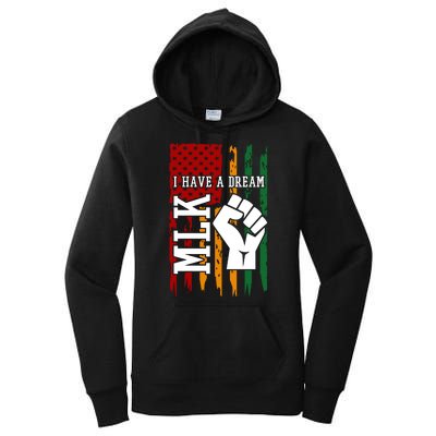 Martin Luther King Jr. Day Mlk American Flag Women's Pullover Hoodie