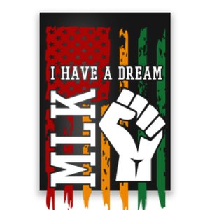 Martin Luther King Jr. Day Mlk American Flag Poster