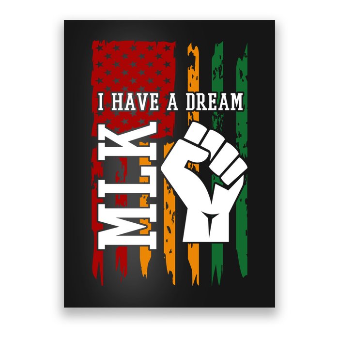 Martin Luther King Jr. Day Mlk American Flag Poster