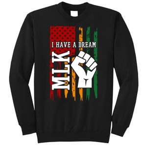 Martin Luther King Jr. Day Mlk American Flag Tall Sweatshirt